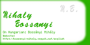 mihaly bossanyi business card