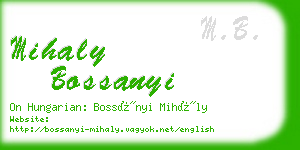 mihaly bossanyi business card